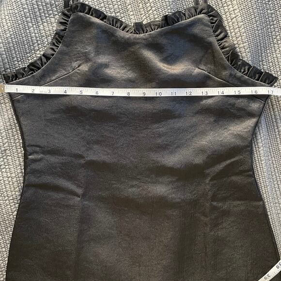 Y2k 90s Satin Mini Dress Ruffle Date Night Black Size Small Hoco Prom - Picture 9 of 10